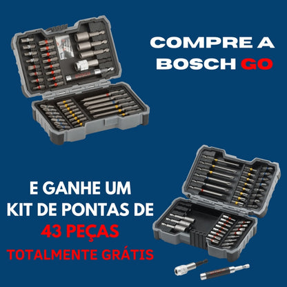 Parafusadeira a Bateria Bosch Go 3,6V BIVOLT com 2 Bits + Kit de pontas 46 peças (2)